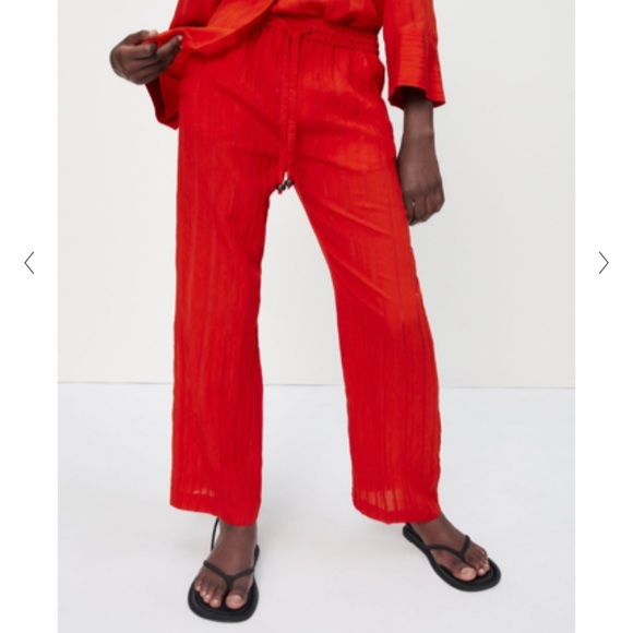 ZARA Textured pants size Large - Picture 2 of 9